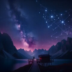 Wall Mural - night sky constellation astronomy.