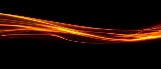 Poster - Flat Orange Light Streak on Black Background