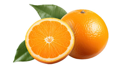 Wall Mural - PNG. Fresh orange isolated on a transparent background.