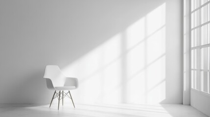 Wall Mural - A white chair with  studio background