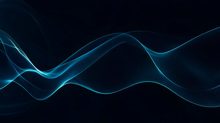 Abstract blue wave pattern on dark background.