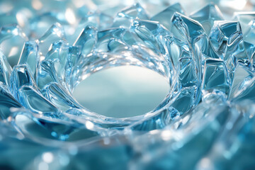 Poster - Abstract close-up of crystal-like structures forming a circular pattern, evoking a sense of natural beauty and intricate design.