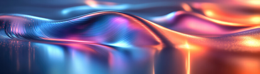 Poster - Abstract, colorful flowing waves in a futuristic digital art style, blending vibrant hues and smooth textures, creating a mesmerizing visual experience.
