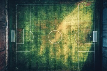 textured soccer game field - center, midfield , ai