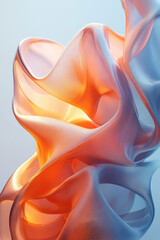 Poster - Abstract digital artwork featuring fluid, intertwined shapes in vibrant orange and blue tones, evoking motion and energy with a translucent, smooth texture.