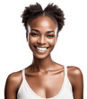 © drimerz - Radiant Smile of Young African Woman with Natural Afro Hair, isolated in transparent background