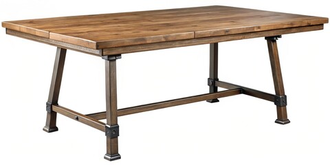 Wall Mural - Rustic Farmhouse Ashley Furniture Table with Distressed Wood Finish and Metal Legs