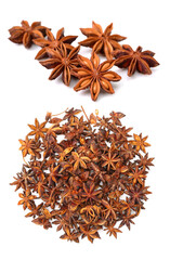 Wall Mural - star anise on white background