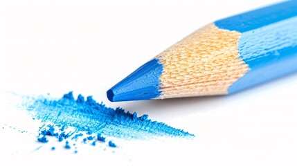 Pale azure pencil marks on a blank backdrop.