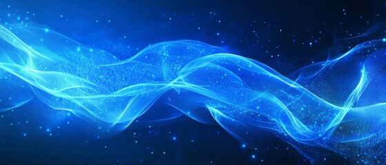 Poster - Glowing Blue Wave Technology Background