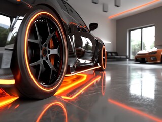 Wall Mural - A 3D render of a social media post promoting car detailing packages