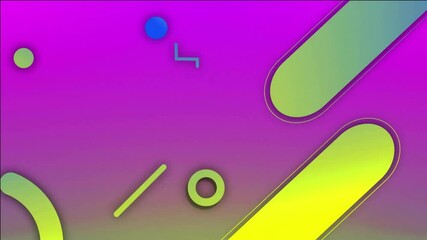 Poster - Wow text animation over colorful abstract shapes and gradient background