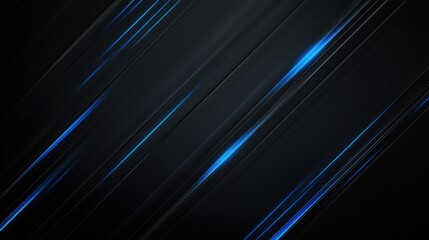 Fototapete - A black and blue image with a blue line that is the main focus. The image has a futuristic and sleek look to it