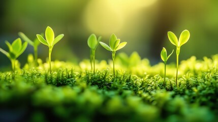 Wall Mural - A bunch of green plants are growing in a field