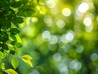 Abstract Green bokeh defocus glitter blur Background for ST Patrick's day celebration