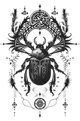 Wall Mural - Weevil very simple traditional tattoo flash styles illustration