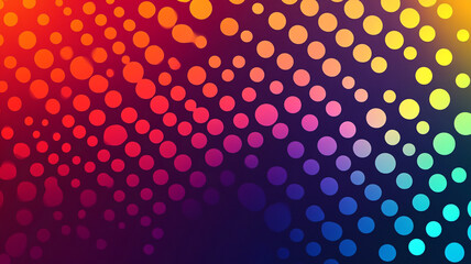 Poster - Colorful abstract illustration with gradient dots creating a dynamic background in vivid hues across a smooth gradient