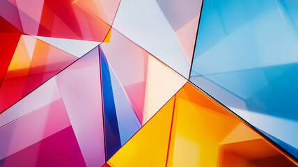 Poster - Colorful geometric shapes reflecting light create a vibrant abstract design that captures attention and evokes creativity