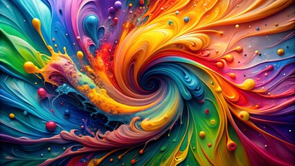 Colorful paint splashes in the center of an abstract design on a background