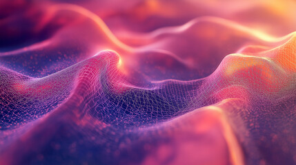 Sticker - A colorful, abstract image of a wave with a pinkish hue