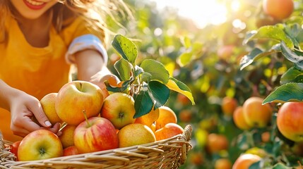 Wall Mural - Apple Harvest Basket.