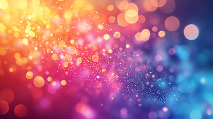 Poster - Vibrant abstract illustration featuring a colorful burst of light and bokeh effects against a blurred background