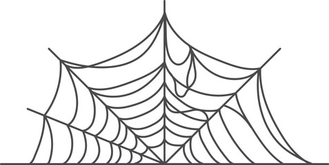 Wall Mural - grunge spider web. decorative cobweb black silhouette
