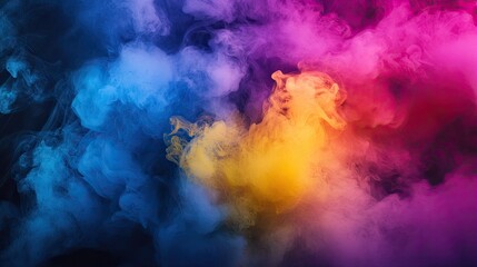 Wall Mural - Vibrant colorful smoke swirling in abstract cloud form. Abstract concept
