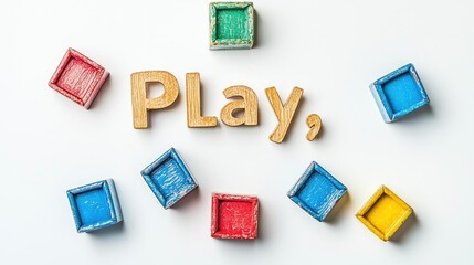 Fototapete - A set of building blocks spelling out 
