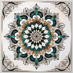 Wall Mural - Elegant mandala illustrations for relaxation. Generative Ai.