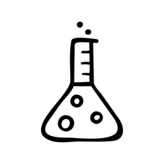 Canvas Print - Chemical Flask Doodle Hand-drawn Icon