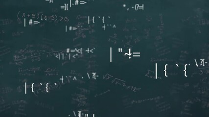 Poster - Animating mathematical equations and symbols over dark background