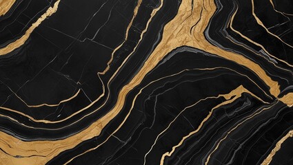 A black marble texture with bold gold veins