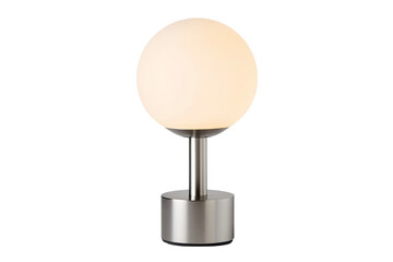 Wall Mural - modern table lamp with a white spherical shade and a silver base.