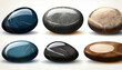 Elegant Rock Collection: Round Spa Stones Isolated on Background