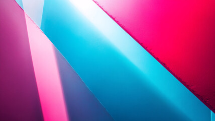 Poster - Vibrant abstract illustration showcasing dynamic geometric shapes in bright pink and blue tones