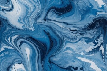 Mesmerizing abstract blue and white swirling marble art