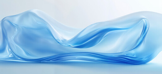 Poster - Flowing transparent blue liquid on a light blue background on light blue background
