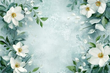 Wall Mural - A spiral arrangement of white flowers