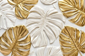 Decorations in the shape of gold leaves, enhancing its opulent look