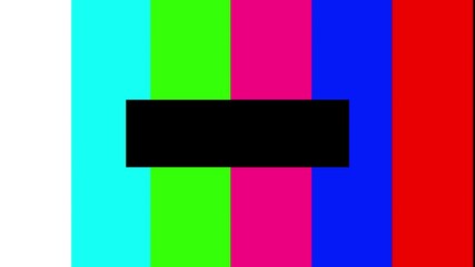 Poster - No signal on tv screen. No signal, color bars on CRT TV screen. Animation showing error and broadcast issues. 4K loop with glitch and static.