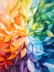 Poster - Abstract Colorful Geometric Pattern with Four Seasons Colors.