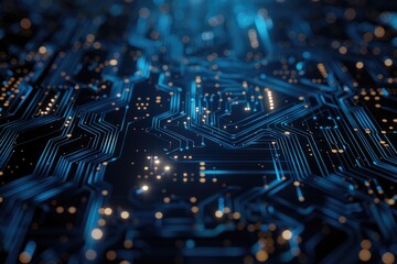 Poster - A detailed view of electronic components on a circuit board