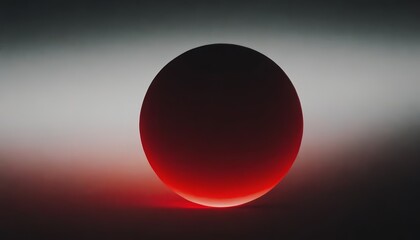 Wall Mural - A glowing red sphere sits on a dark surface with a gradient background.