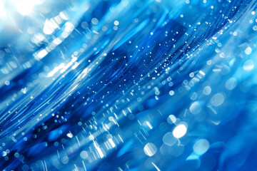 Poster - The image is a blue water wave with a lot of small dots in it