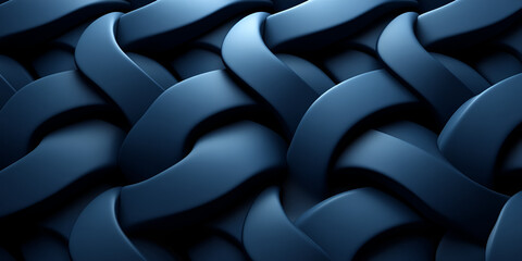 Intricate woven structure of dark blue materials showcasing elegance in design and craftsmanship