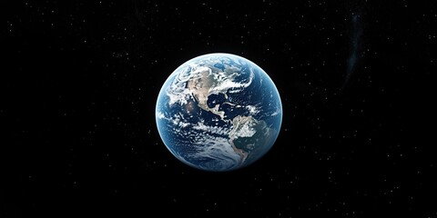 Wall Mural - earth viewed from space in infrared spectrum highlighting its features against a black backdrop