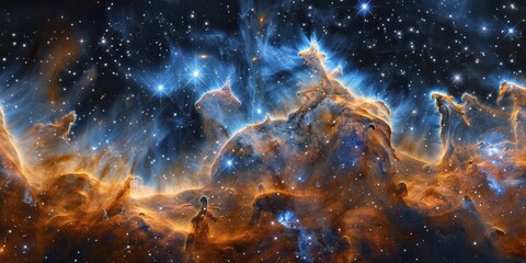 Wall Mural - exploring vibrant cosmic clouds and star formations captured by space telescopes