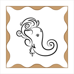 Wall Mural - Ganesha The Lord Of Wisdom Calligraphic Style M_2209010