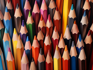 Close-up of a group of colored pencils